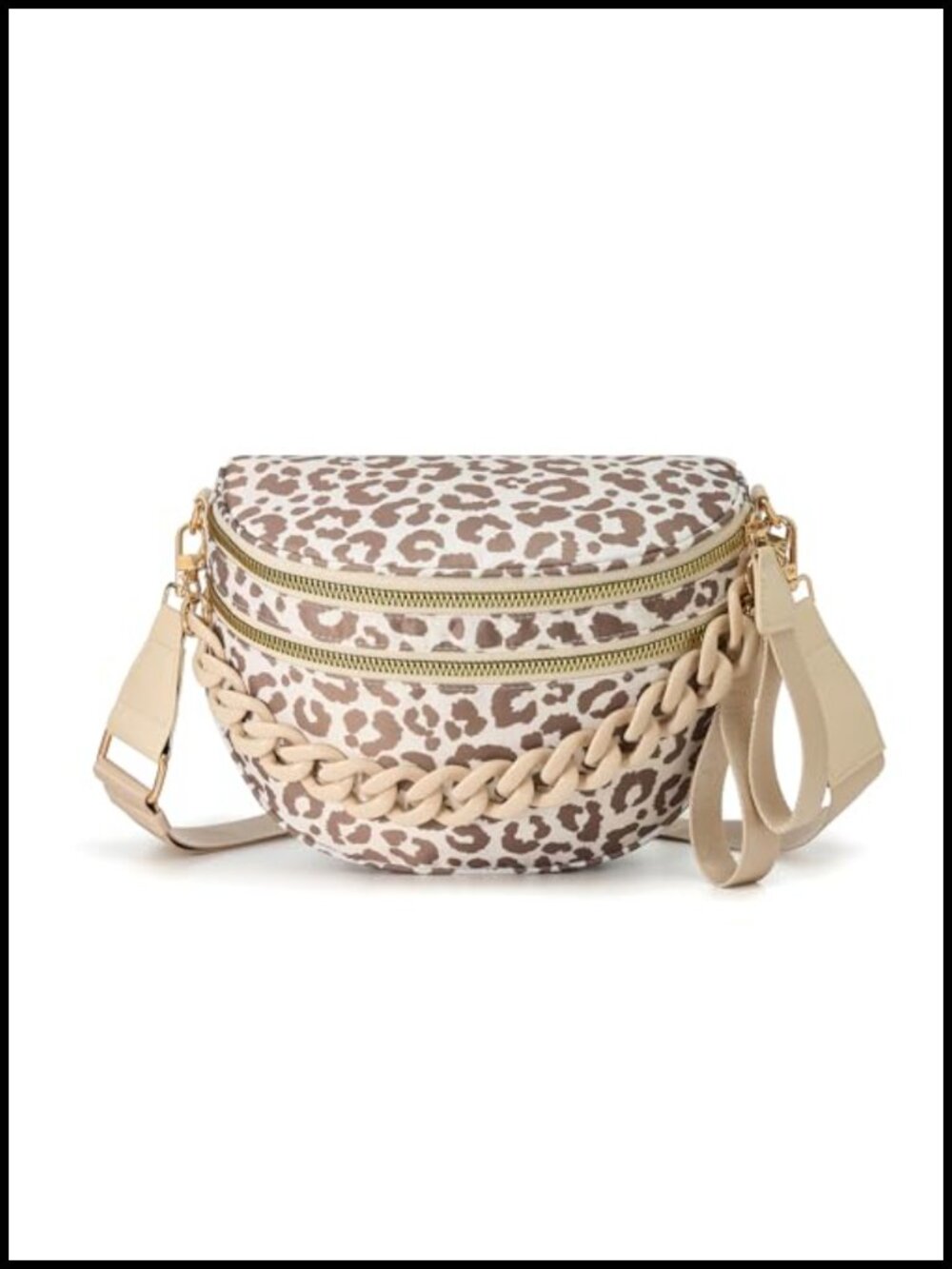 Checkered Nylon Crossbody Bag Bum Bag Detachable Strap Women Handbag